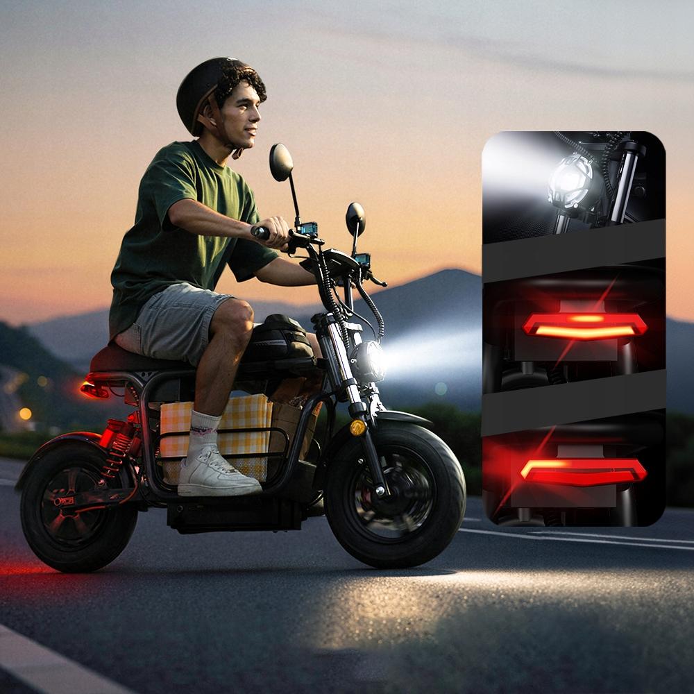 City Shopping 1500W Elektrofahrzeug DX5 für Erwachsene – 55 km/h, 72 km Reichweite, 15" Räder, 48V 15,6Ah Akku, NFC
