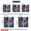 2pcs 2D flat printing Christmas Curtains Charming Snow Village Durable 100% Polyester Fabric Without Electricity Versatile Use