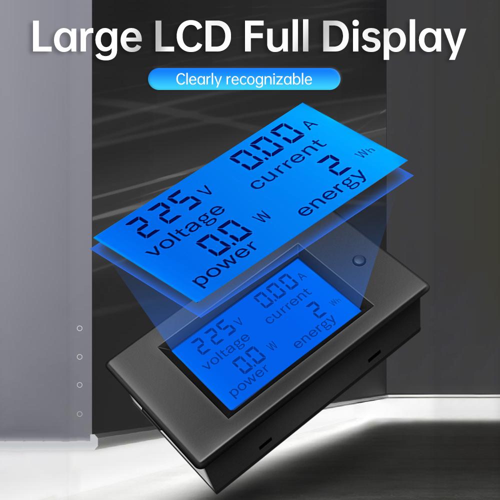 PZEM-061 AC80~260V 32A 63A LED Digital Voltmeter Ammeter Power Meter Power Detector Electricity Indicator with Transformer