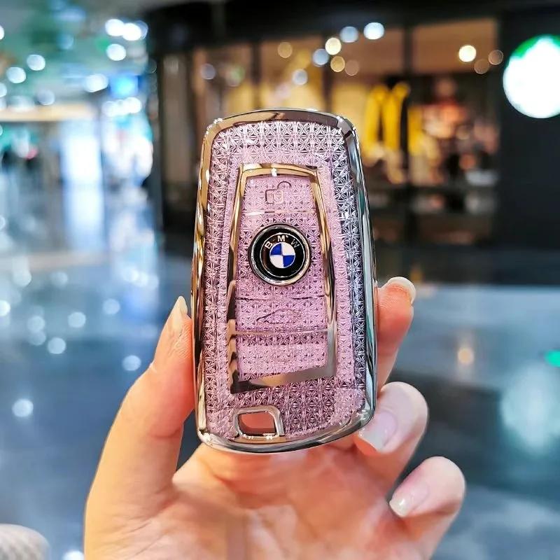 

Hot 2025 Rhinestone Sparkling Key Bag for BMW 5 Series 530 X1 X2 X3 X5 X6 X7 Blade 320li High Quality Car Accessory for Women
