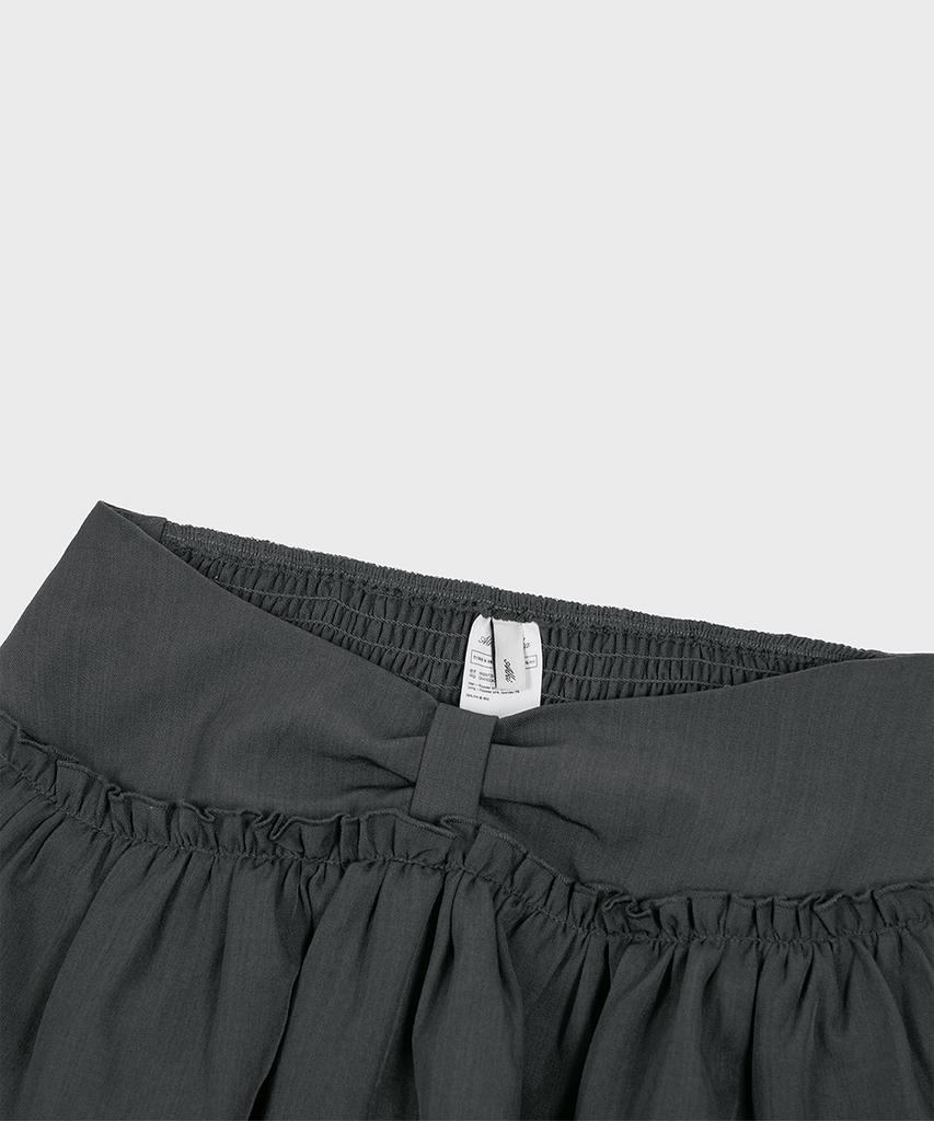 Alkialka Ribbon Tiered Mini Skirt (Charcoal)