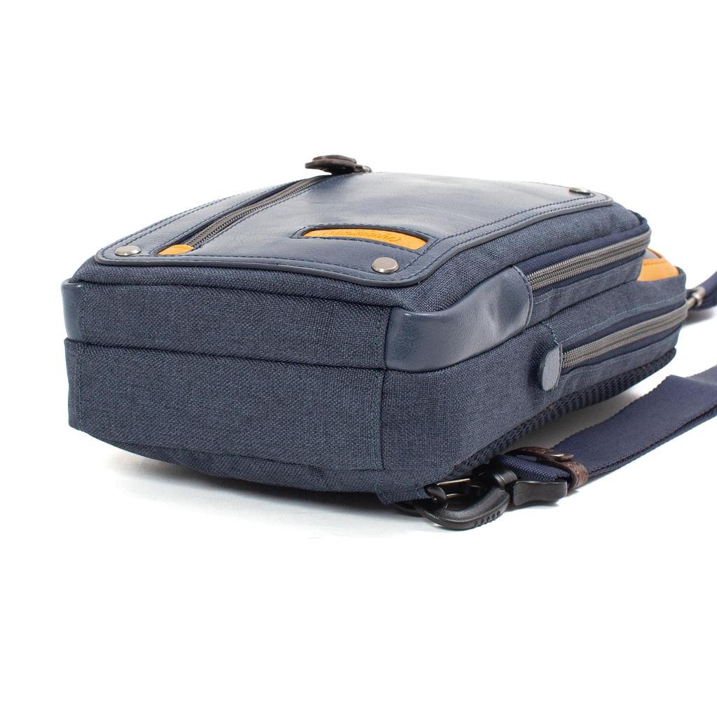 Body One Shrink Synthetic Leather [Mustache] Bag, Shoulder, Men's JEX-4330 (Navy)