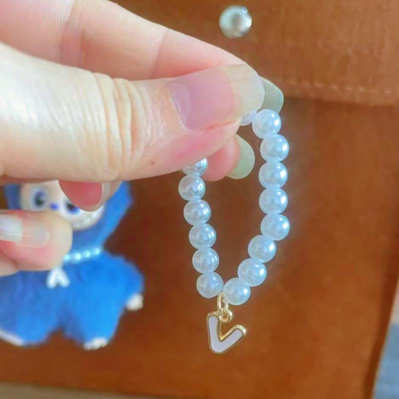 Mini Labubu 4th Gen Pearl Necklace with 26 Letter Pendant and Pendant Accessories for Doll Clothes