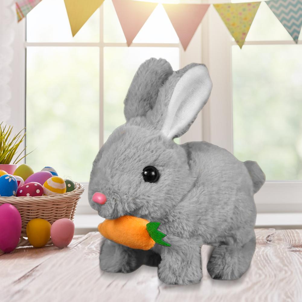 Realistic Bunny  with Sounds & Movements Walking Rabbit Educational  Jumping Twitching Shaking Ears Easter Gifts for Kids