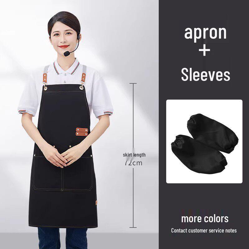Custom Logo Waterproof Waist Apron for Milk Tea, Hot Pot, and Coffee Shop Staff