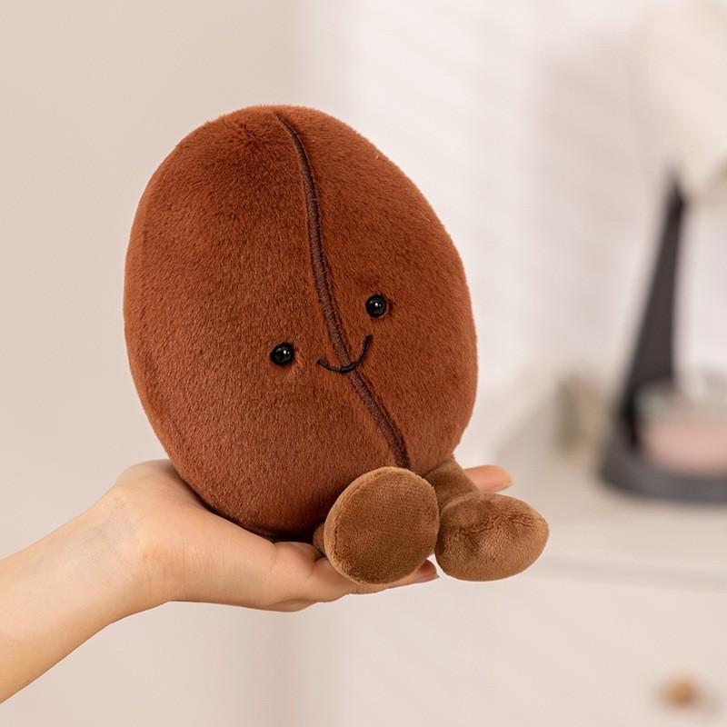 Bean Male Coffee Plush Toy Cute Cartoon Girl Bedroom Decoration Dolls Gifts