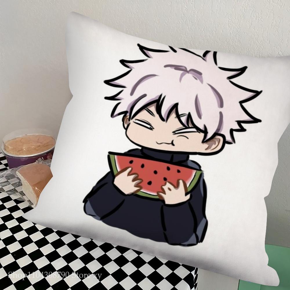 

1pc Jujutsu Kaisen Pillow Case Square Bedroom Sofa Leisure Comfort Cushion Car Living Room Home Decoration 16x16Inch