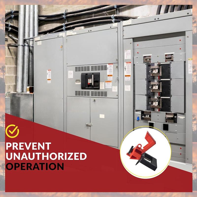 2025 Trend Circuit Breaker Lockout For 120-277V Clamp-On Electrical Single Pole Breaker Lock Out Tagout Kit Device Refill Statio