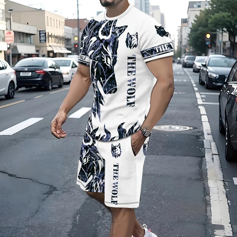 

2024 Новый мужской костюм, летний повседневный дышащий освежающий костюм с принтом 3D-скелета, свободный мужской топ свободного покроя с короткими рукавами L