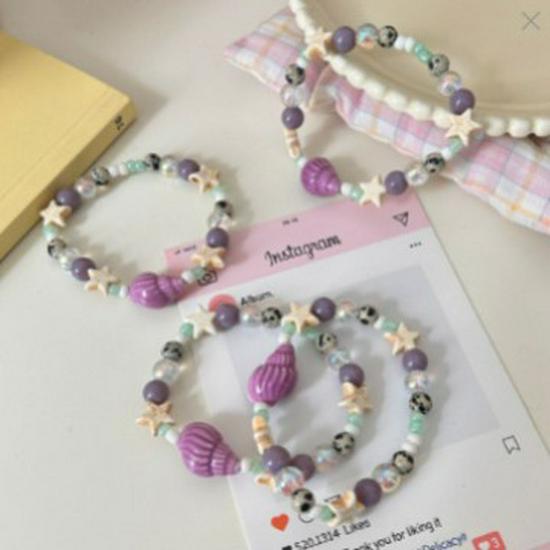 Conch Star Ceramic Beaded Bracelet: Women's Light Luxury Jewelry for Parties and Students