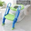 Baby Toddler Hard Toilet Chair Ladder Adjustable Safety Potty Training Seat (Blue   Green)