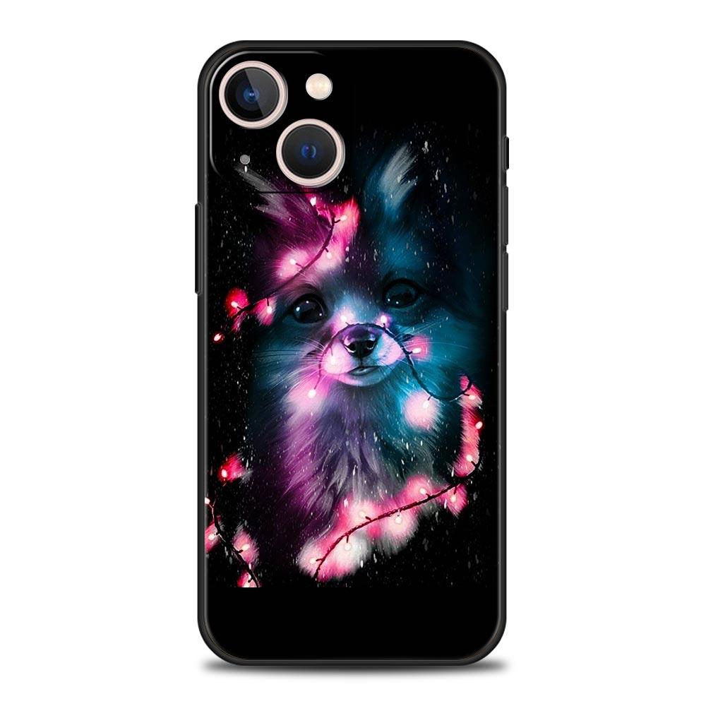 Cute Cartoon Animal Fox Phone Case For iPhone Apple 14 13 12 11 Pro Max Mini 7 8 Plus XR XS X SE 2020 Black Silicone Cover Coque