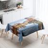 Natural Trees Tablecloth World Scenery  Anti-Stain Waterproof Rectangular Kitchen Table Home Decoration