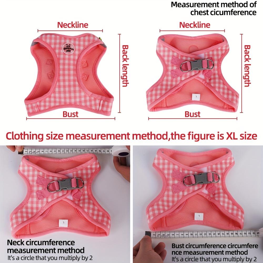 1pc Reflective Plaid Dog Harness with Leash, Breathable Polyester Mesh, Safety Traction Buckle, No-Battery Night Visibility, Under 4ft  for Small Dogs