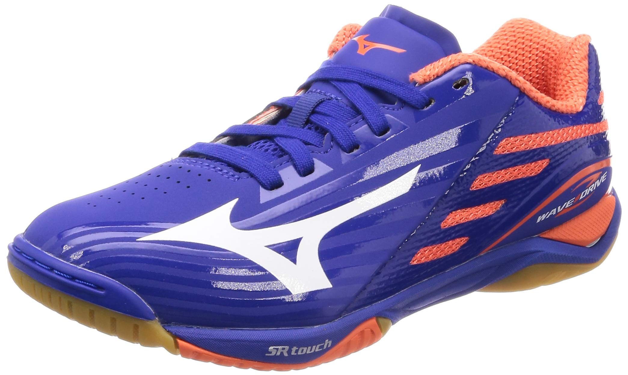 

Mizuno Wave Drive Z Table Tennis Size 2E Shoes, Blue/White/Orange, 25.0 cm,