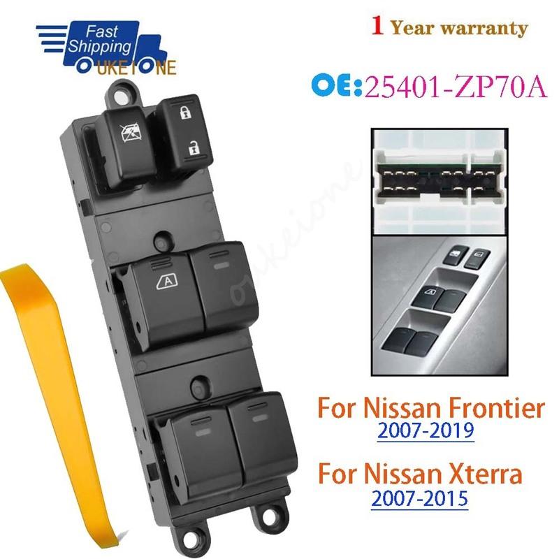 25401-ZP70A For Nissan Frontier 2007- Xterra 2007-2015 Front Master Driver Side Electric Power Lifter Window Switch Button