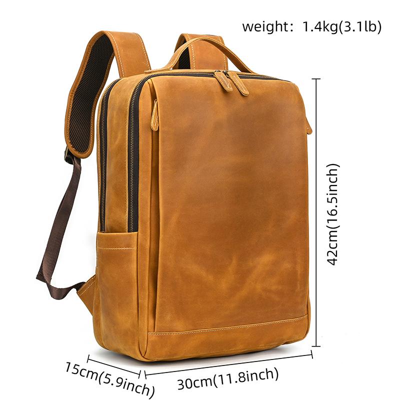

Fashion Crazy Horse Leather Backpack Real Cowskin Laptop Bagpack Computer Man Backpacks For Men Male Daypack Business School Bag