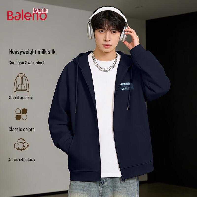 Baleno Herren BNL Segelboot Grafik Reißverschluss Kapuzenpullover