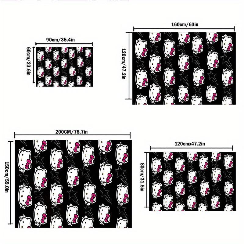 1pc Sanrio Hello Kitty Mermaid Printed Office Carpet Rectangle Rug Under The Table,Perfect Room Decor for Living Room, Bedroom, Kitchen, Non-slip Floo