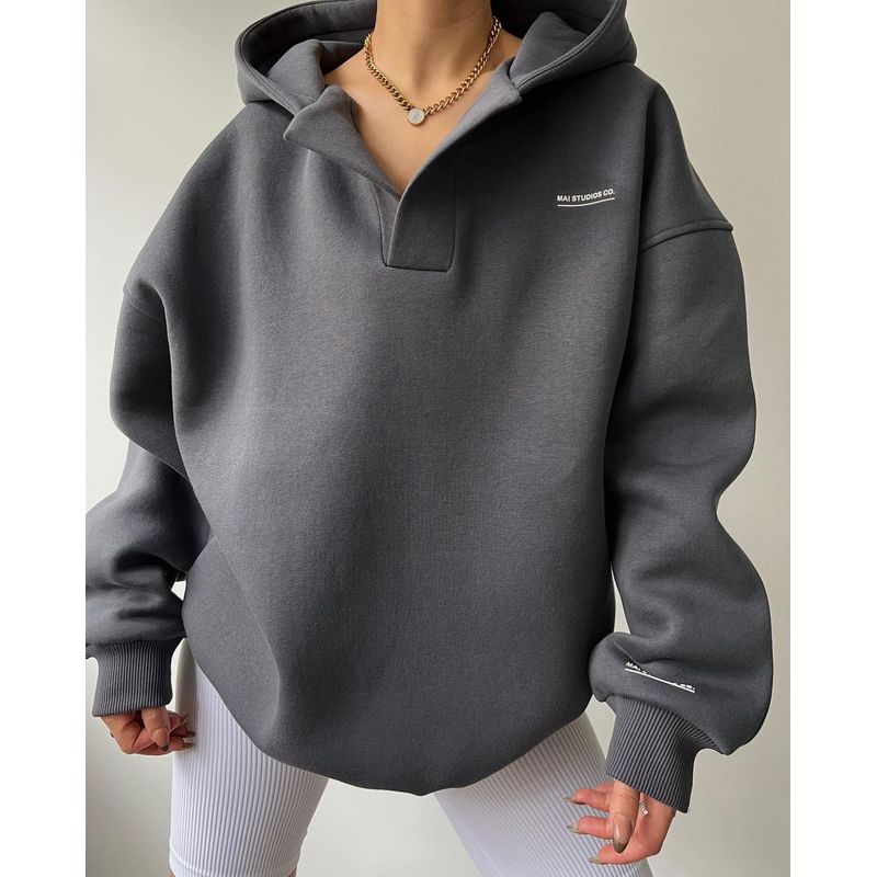 

2024 Hooded Printed Versatile Hoodie Sweater Sweatshirt Slate Ash L