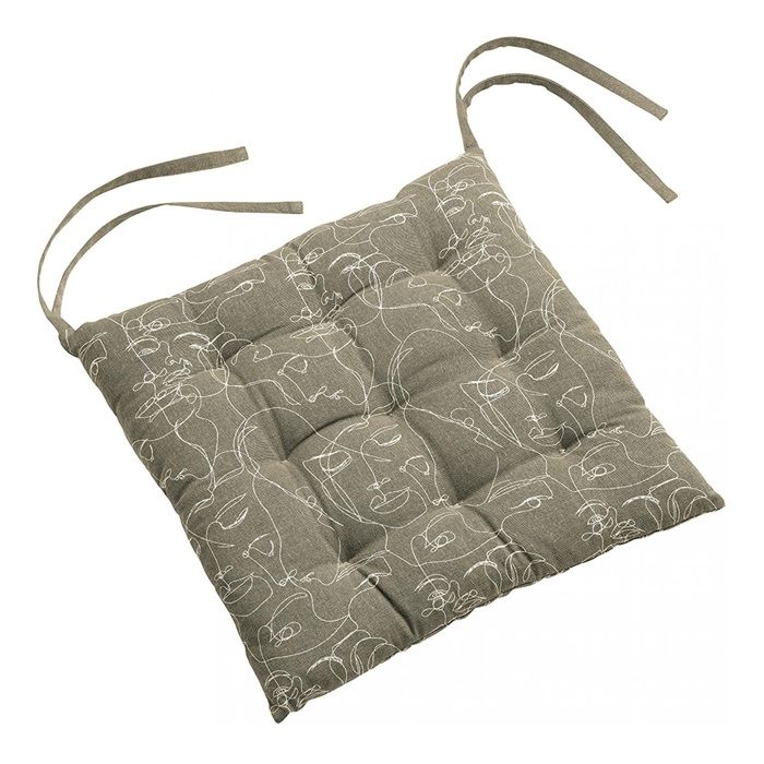 Galette de chaise matelassee Visage nymphea