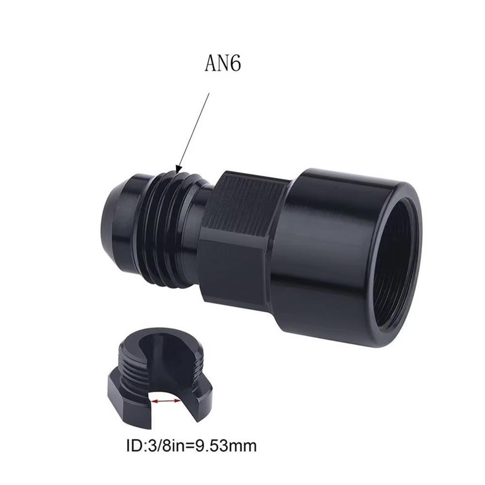 6AN 8AN Male To 3/8" SAE Quick Disconnect Male Push On EFI Fitting Adapter Aluminum Black TF-1041