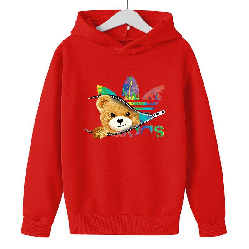 Unisex Autumn Plus Velvet Printed Hoodie - Casual Versatile Outerwear for Men, Women, and Children