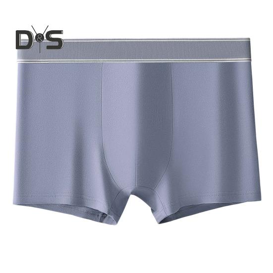 Men Underpants Soft Cotton Boxer Briefs Moisture-Wicking Breathable Solid Color Underwear with Wide Elastic Waistband