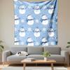 Snowman and Snowflake Winter Pattern Patterned Tapestry Decorative Wall Hanging, Home Bedroom Living Room Decor