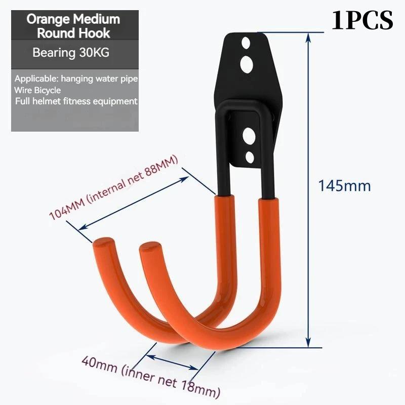 Heavy Duty Metal Hook Garage Organizer Wall Mount Bicycle Hanger Hooks Wall Mount Anti-slip Storage Hook For Ladders Garden Tool
