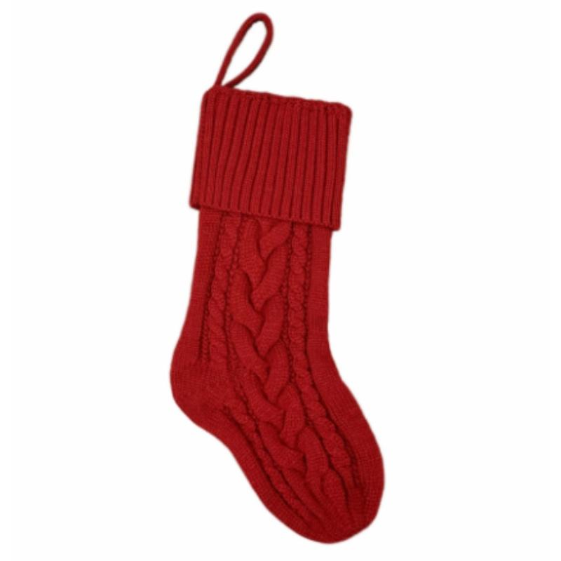 Navidad Knitting Christmas Custom Embroidered Xmas Boot Stocking Gift Bag Tree Hanging Monogram Pendant New Year Party Prop