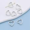20Pcs Silver Plated Heart Loose Spacer Beads Frame For Jewelry Making Bracelet Necklace Accessories Diy