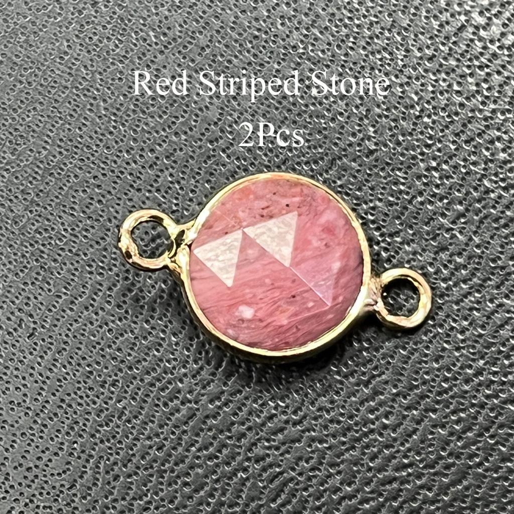 2Pcs, Faceted Natural Stone Connector, Minimalist Handcrafted Round Agate Gems Pendant Connectors for Jewelry Making DIY Necklace Bracelet Accessories