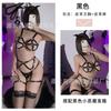 Sexy Lingerie Sexy Three-point Tights Bra Panties Black Bra Legs Bundled Leather Uniform