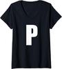 Initial P Letter Design T-shirt