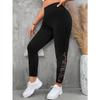 Women's Pants Plus Size Clashing Lace Splicing Skinny Trousers