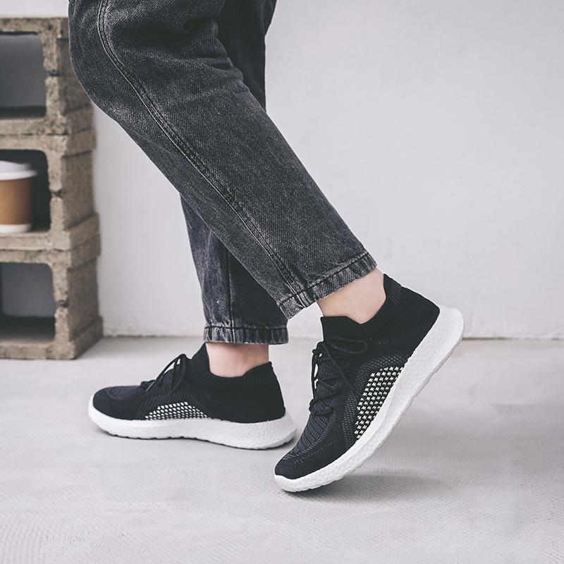 New Style Net Shoes for Women Spring and Summer Couples, Men and Women Flying Knitted Sports Shoes Versatile Student Breathable Height-enhancing Shoes