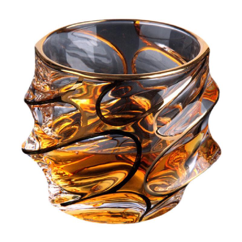 Flavinmci Gold-Rimmed Glass Drinkware Set
