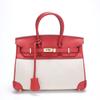 New Cowhide Canvas Platinum Bag Leather Casual Splicing Contrasting Bag Large Capacity Portable Shoulder Messenger Bag