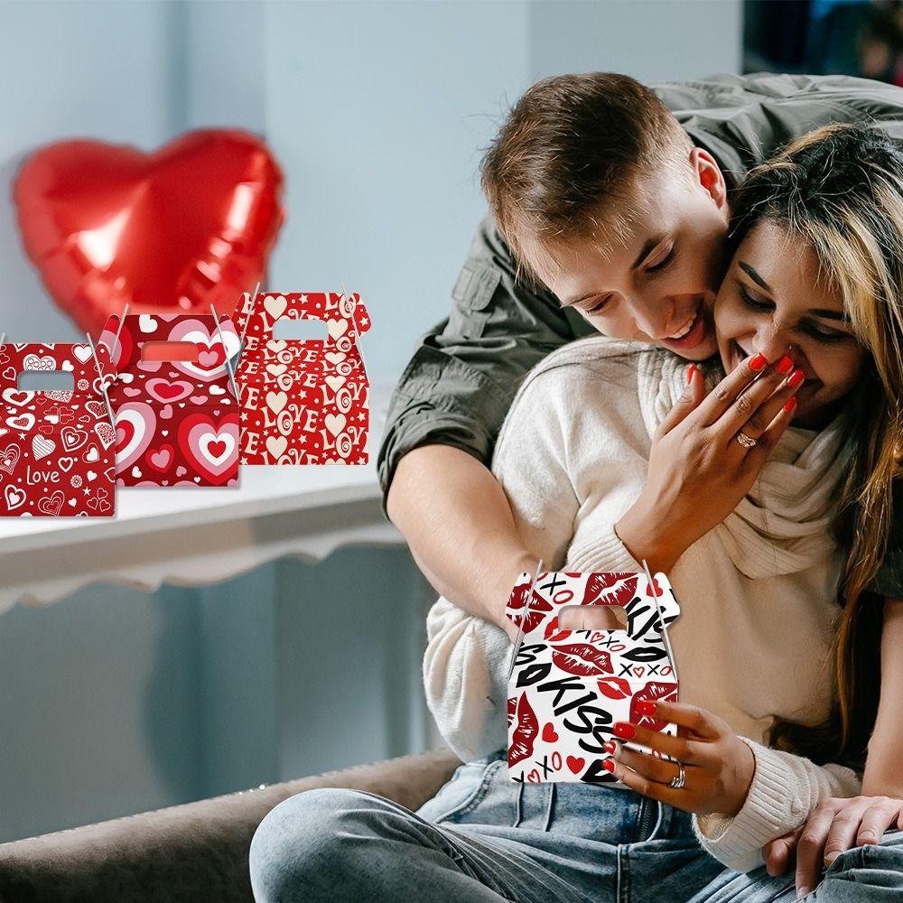 6PCS/SET Exquisite Snack Packaging Box Portable Gift Bag Creative Valentine'S Day Box  Holiday