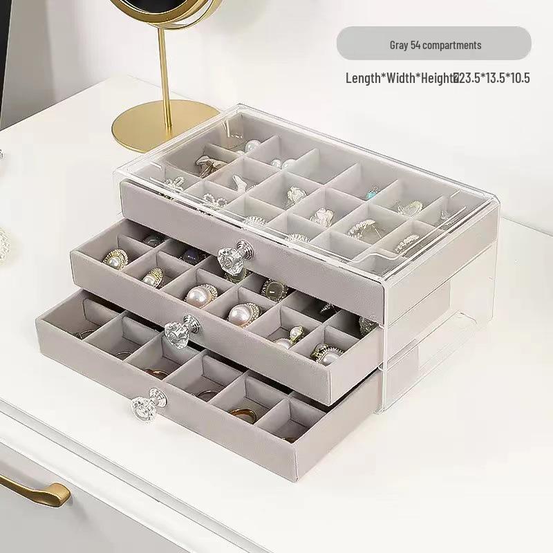 Schmuckaufbewahrungsbox mit hoher Kapazität und Oxidationsschutz für Ohrringe, Halsketten und Armbänder – Großes High-End-Design