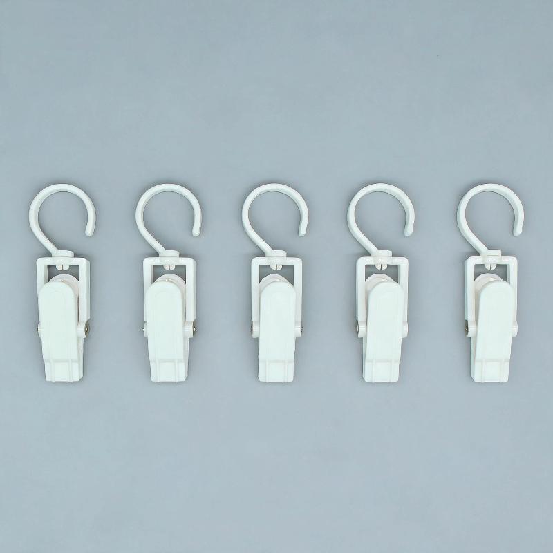 5er-Pack Kunststoff-Hängeclips 360 Grad drehbare Haken Rutschfester Griff Für Schrankorganisation Kleidung Socken Hüte Handtücher