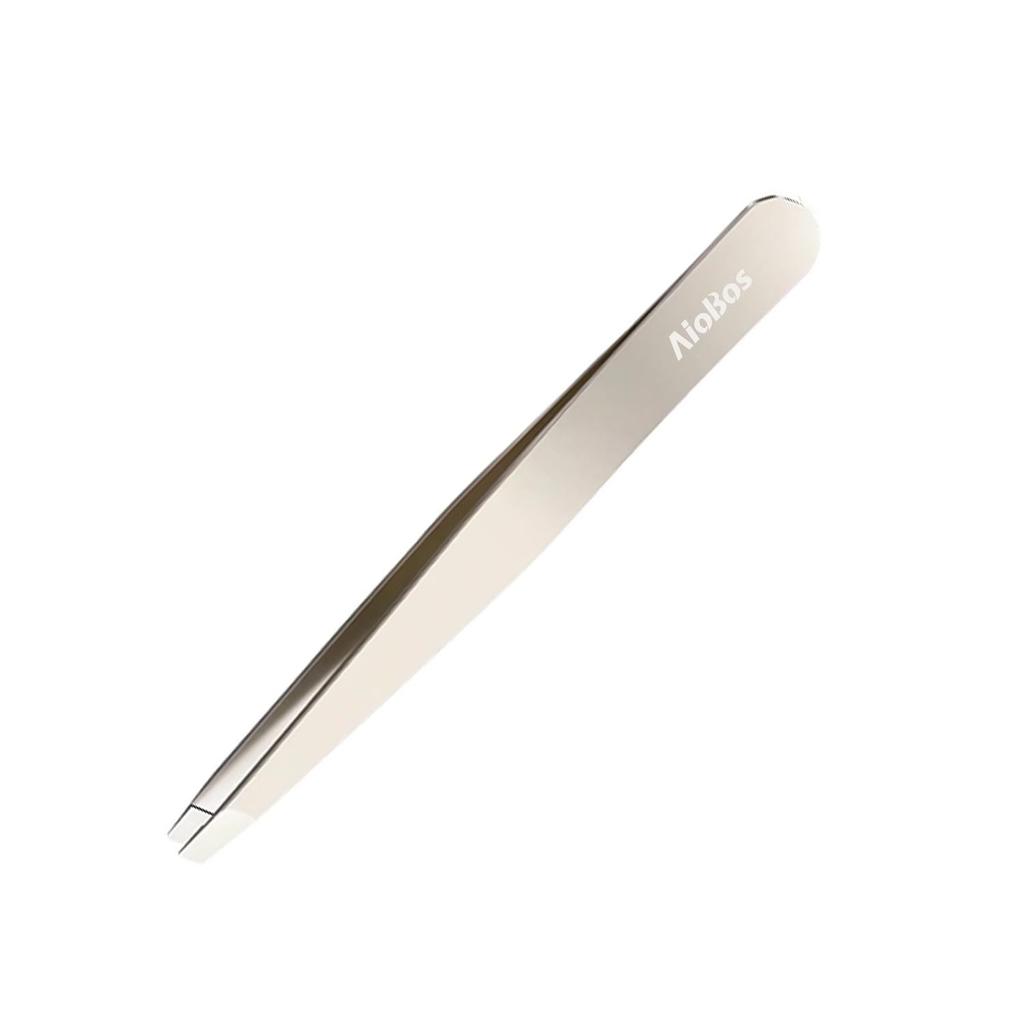 AioBos Tweezers with Angled Tips for Removing Unwanted Tweezers for Splinter Secure Includes Cap and Storage Case Hair, Removal, Unisex, Grip,
