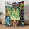 1pc Princess Tianas Night Flannel Blanket Soft Warm Throw Blanket for Bedroom Living Room Bed Travel Camping Picnic Gift. M072201139