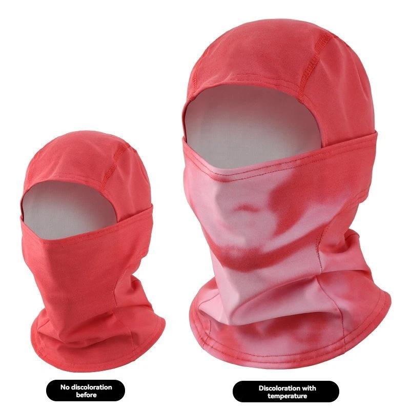 Unisex Heat Reactive Thermochromic Mask Headgear Outdoor Temperature-sensing Color Changing Windproof Balaclava Full Face Mask