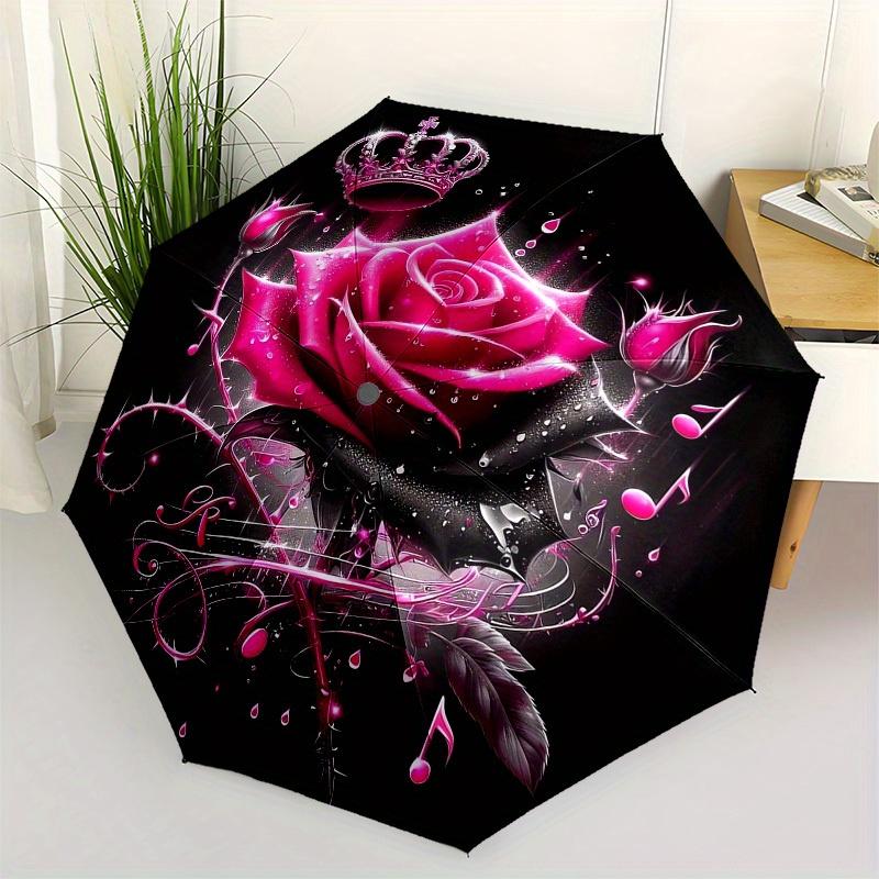 1pc Cartoon Pattern Umbrella with Plastic Handle,Suitable for All Seasons Home Travel Outdoor Umbrella