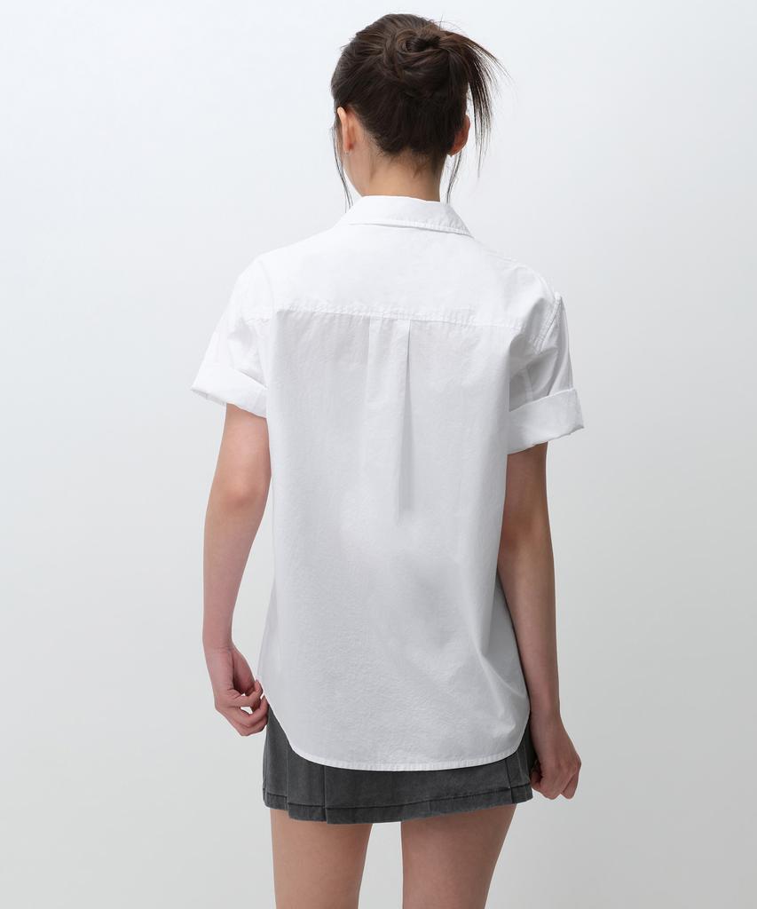 MUSINSA STANDARD WOMAN Women'S Relaxed Soft Poplin Short Sleeve Shirt [White]