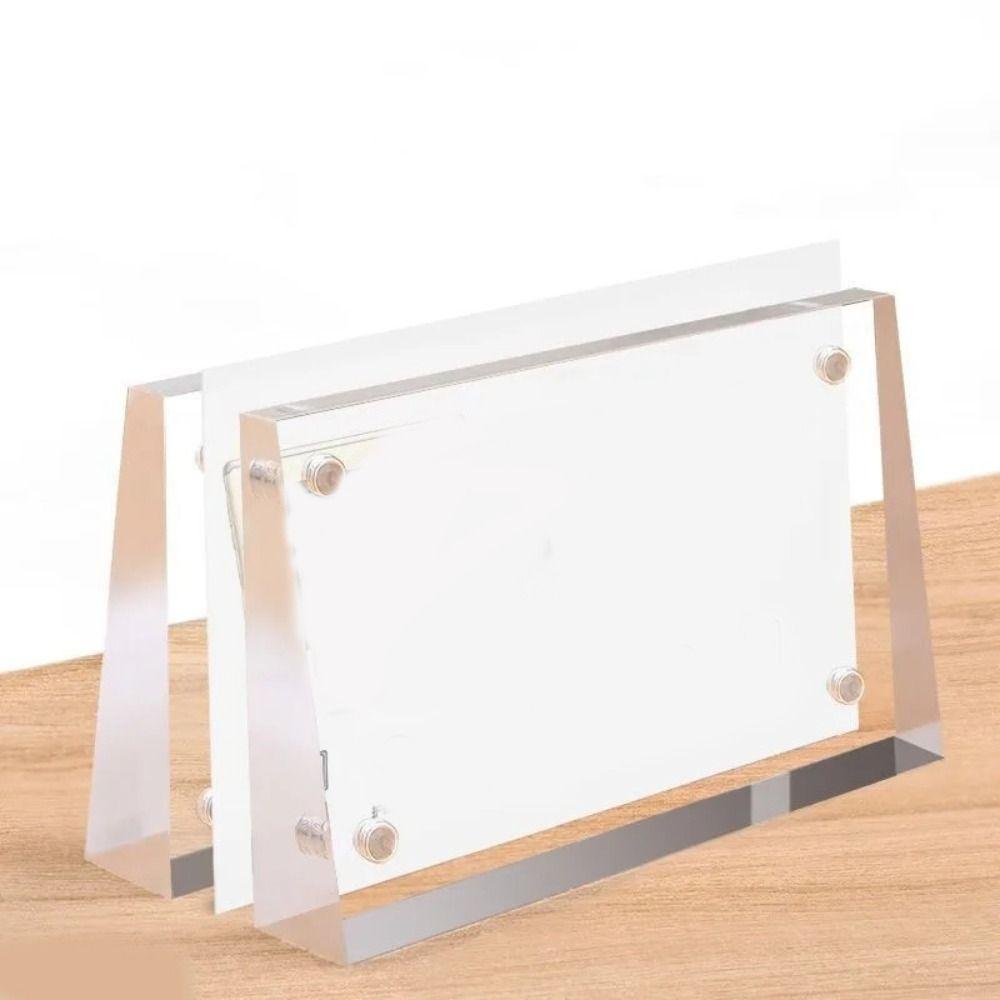 Acrylic Picture Frame Clear Sign Holder Stylish Card Tags  Home Decor