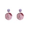 Hong Kong Style Retro Olive Green Smudged Earrings Women's Exaggerated Design Stud Earrings