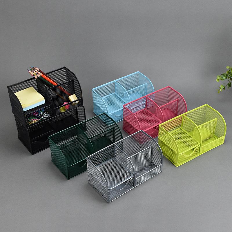 Little Seven Desktop Pen Holder - Office Stationery Organizer with Multiple Compartments